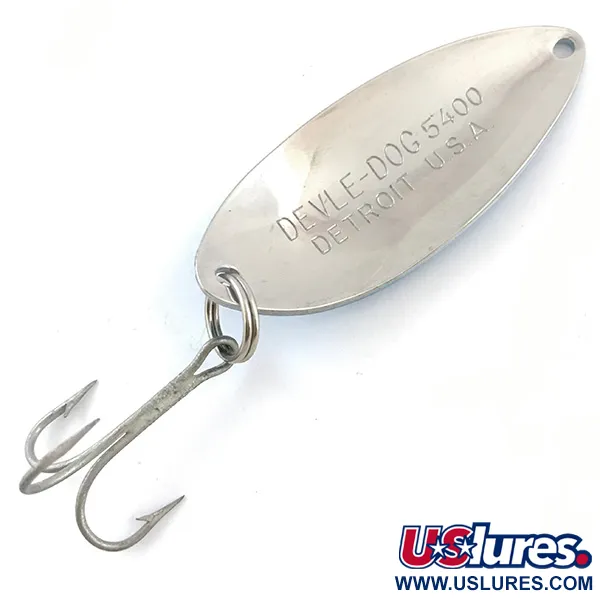 Dardevle Devle Dog 5400 Cucharilla, White/Blue/Nickel, 14g, Vintage, #5224