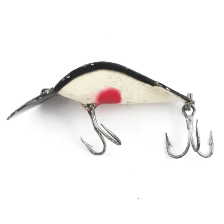 Buck Perry Spoonplug Cucharilla, Negro/Blanco/Rojo, 7g, Vintage, #5298