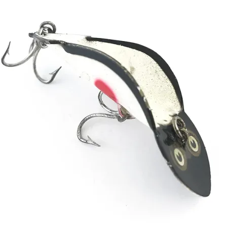 Buck Perry Spoonplug Cucharilla, Negro/Blanco/Rojo, 7g, Vintage, #5298