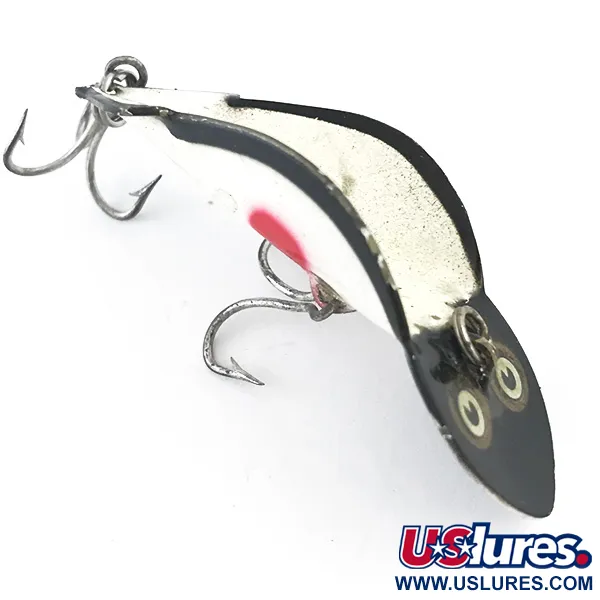 Buck Perry Spoonplug Cucharilla, Negro/Blanco/Rojo, 7g, Vintage, #5298