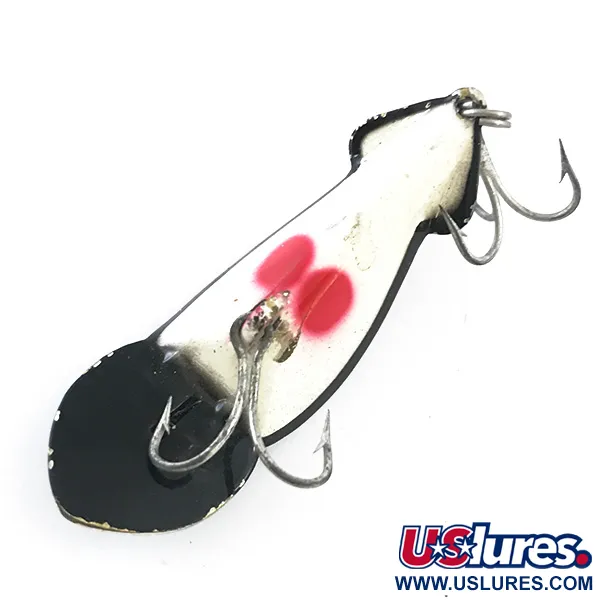 Buck Perry Spoonplug Cucharilla, Negro/Blanco/Rojo, 7g, Vintage, #5298