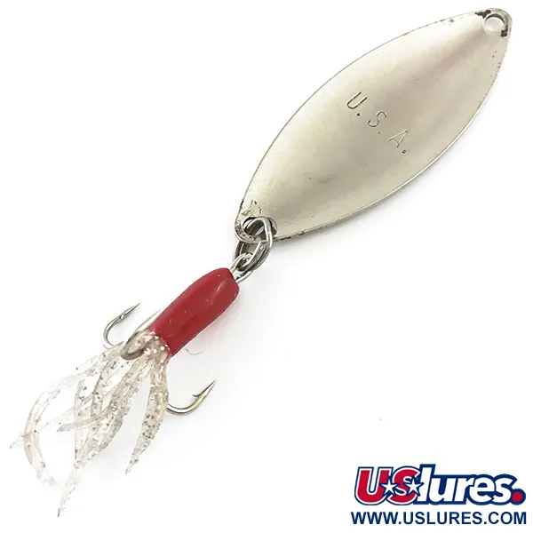 Mepps Spoon 2 Cucharilla, Níquel/Rojo, 9g, Triple con Plumas, #5363