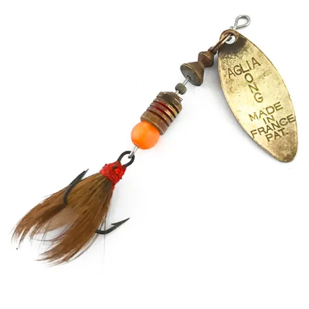 Mepps Aglia Long 1 Dressed Cucharilla, Latón/Rojo, 4.5g, Ardilla, #5377