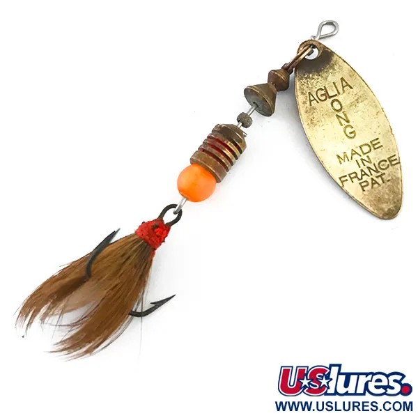 Mepps Aglia Long 1 Dressed Cucharilla, Latón/Rojo, 4.5g, Ardilla, #5377