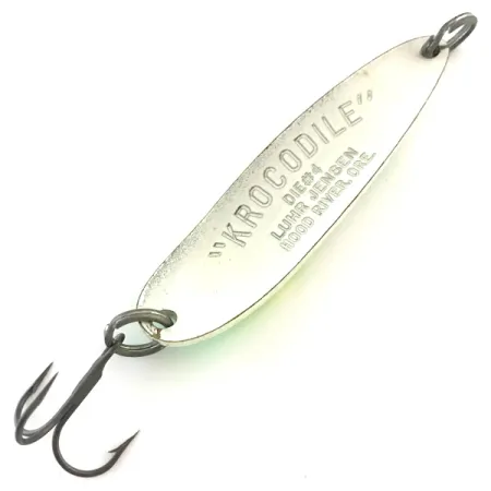 Luhr Jensen Krocodile Die #4 Cucharilla, White Pearl/Green, 19g, #5417