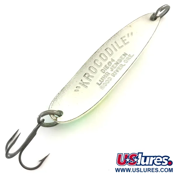 Luhr Jensen Krocodile Die #4 Cucharilla, White Pearl/Green, 19g, #5417