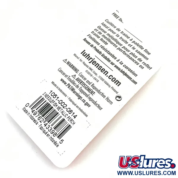 Luhr Jensen Needlefish 2, 3/32 oz Fire Tiger, Cucharilla de curricán #5497