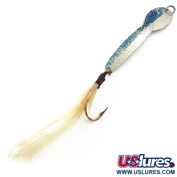 Glen Evans Loco 5 Cucharilla, Níquel Martilleado/Azul, 28g, Anzuelo #5549