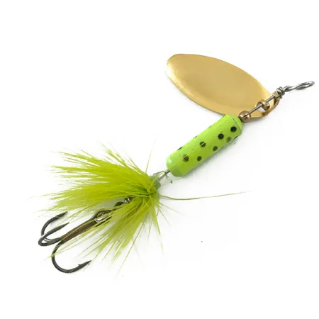 Cucharilla Silverlake, Oro / Verde Fluorescente, 3,7g, Triple Pluma, #5557