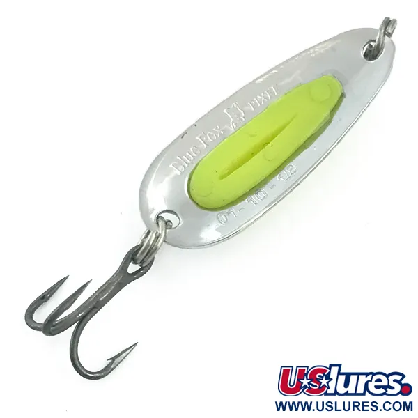 Blue Fox Pixee UV Cucharilla, Níquel/Amarillo, 4.5g, UV-Glow, #5576