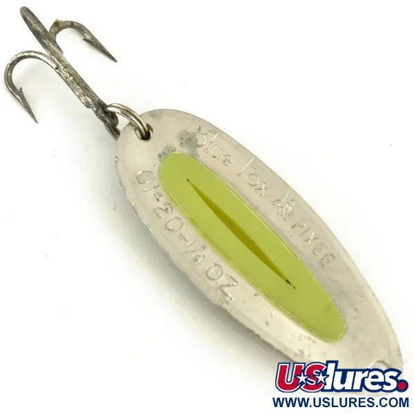 Blue Fox Pixee UV Cucharilla, Níquel Martillado, 7g, Hueva Amarilla, #5651