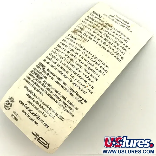 Cotton Cordell CC Spoon Jig, Níquel martillado, 24g, ondulante, #5691