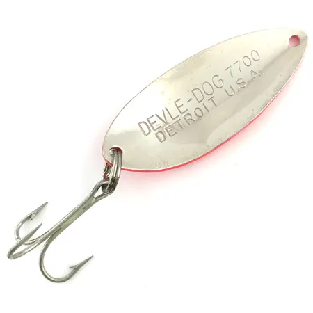 Eppinger Dardevle Devle Dog 7700 Cucharilla, Rojo/Níquel, 14g, UV, #5783