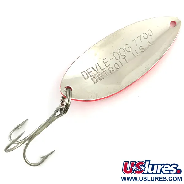 Eppinger Dardevle Devle Dog 7700 Cucharilla, Rojo/Níquel, 14g, UV, #5783