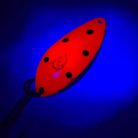 Eppinger Dardevle Devle Dog 7700 Cucharilla, Rojo/Níquel, 14g, UV, #5783