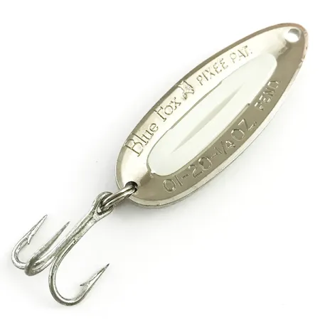 Blue Fox Pixee UV Cucharilla, Níquel martilleado/Blanco UV, 7g, #5815
