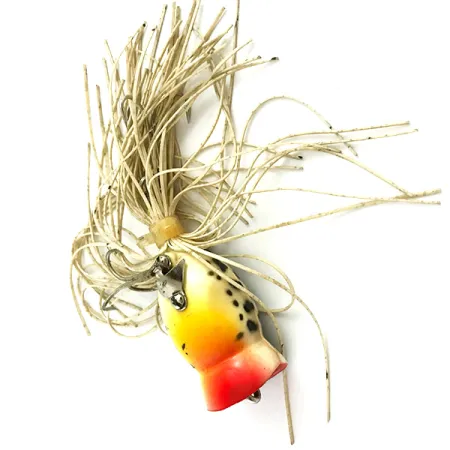 Fred Arbogast Hula Popper, Tiger, 8g, falda de goma, #5858