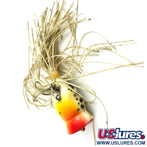 Fred Arbogast Hula Popper, Tiger, 8g, falda de goma, #5858