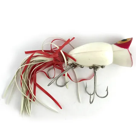 Fred Arbogast Hula Popper Señuelo Superficie, Rojo / Blanco, 14g, #5859