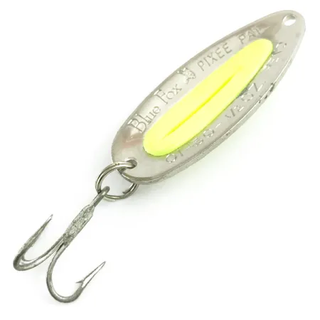 Blue Fox Pixee UV Cucharilla, Níquel Martilleado/Amarillo, 14g, #5877