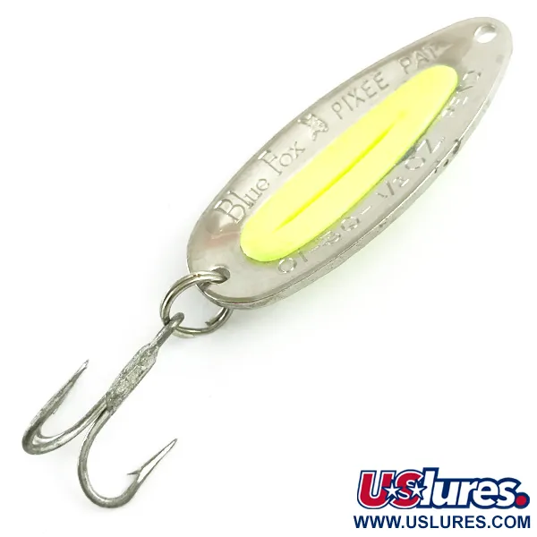 Blue Fox Pixee UV Cucharilla, Níquel Martilleado/Amarillo, 14g, #5877