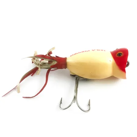 Fred Arbogast Hula Popper Señuelo Superficie, Rojo / Blanco, 8g, #5878