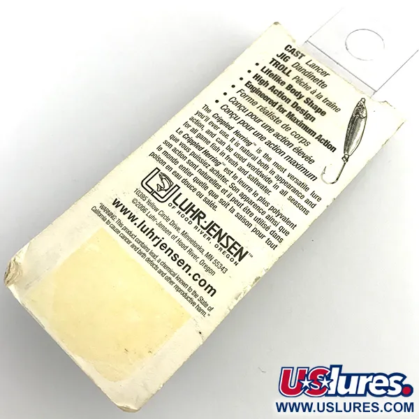 Luhr Jensen Crippled Herring Cuchara, Blanco/Verde UV Glow, 21g, #5921