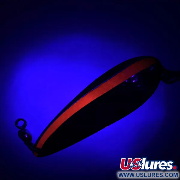 Luhr Jensen Krocodile Cucharilla, Oro martilleado/Rojo, 23g, UV, #5954