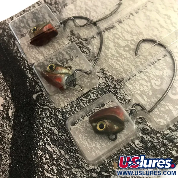 DUH!!! Head jig heads Kit Cabezales Jig, Olive / Red / Black, 7g, Anzuelo Offset, #9462