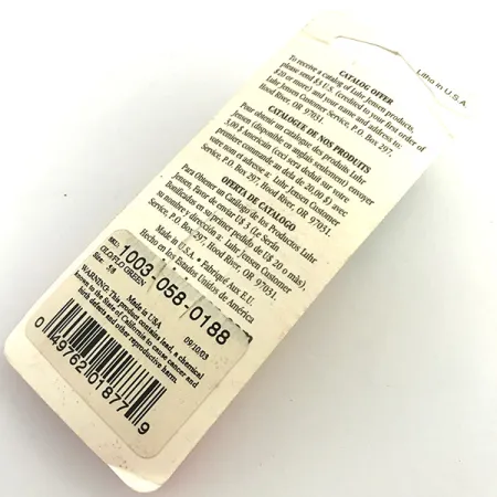 Luhr Jensen Krocodile Die #4 Glow Cucharilla, Blanco / Verde, 19g, #5971