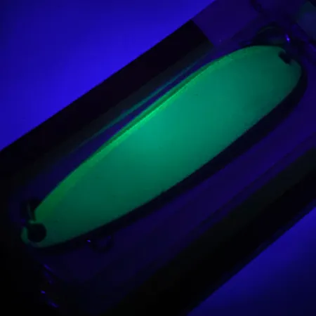 Luhr Jensen Krocodile Die #4 Glow Cucharilla, Blanco / Verde, 19g, #5971