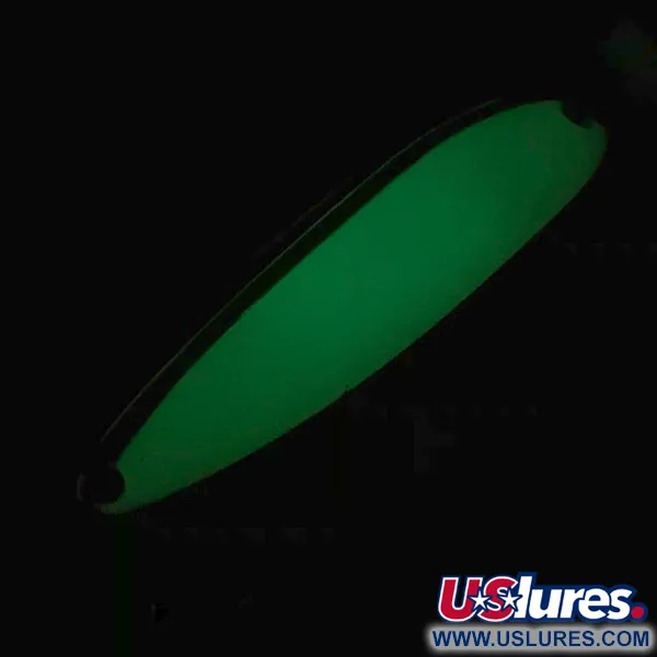 Luhr Jensen Krocodile Die #4 Glow Cucharilla, Blanco / Verde, 19g, #5971