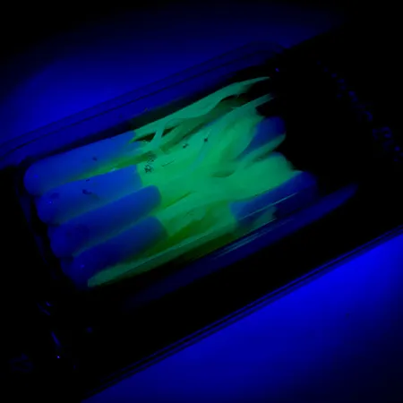 Johnson Crappie Buster Tubes Vinilos, Blanco/Chartreuse, 4,5cm, #5987