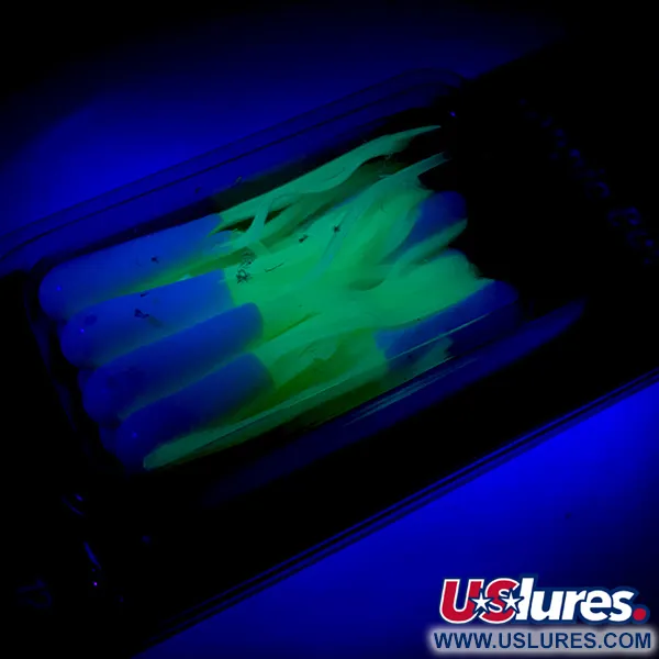 Johnson Crappie Buster Tubes Vinilos, Blanco/Chartreuse, 4,5cm, #5987