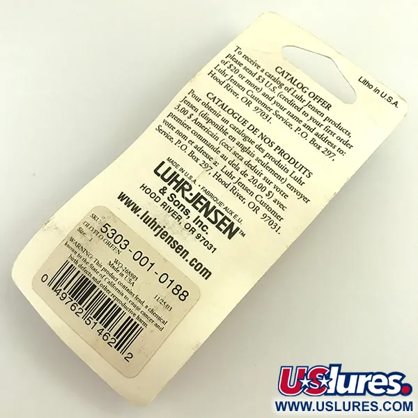 Cucharilla Luhr Jensen Loco 1Glow, Blanco/Verde, 4g, UV Glow, #5303-001-0188