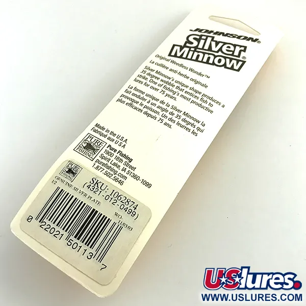 Johnson Silver Minnow Cucharilla Antialgas, Plata, 14g, Pala, #7548