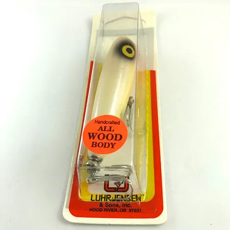 Luhr Jensen P.J.POP Popper madera, White Pearl/Orange, 17g, mano, #6046