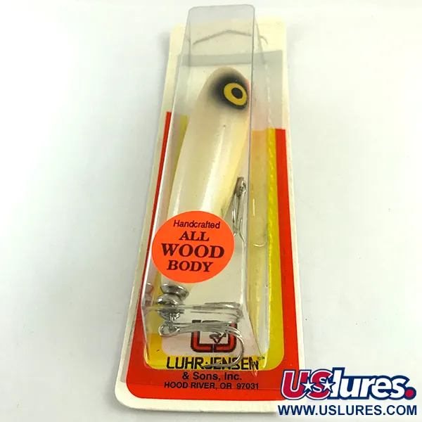 Luhr Jensen P.J.POP Popper madera, White Pearl/Orange, 17g, mano, #6046