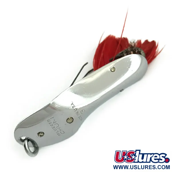 Pflueger Chum 3 Cucharilla Antialgas, Níquel / Rojo, 14g, #6062