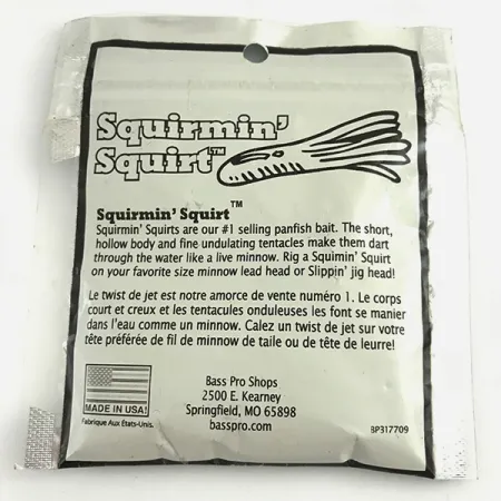 Bass Pro Shops Squermin' Squirts Tube, Blanco Glow, 3.5cm, Glow, #6094