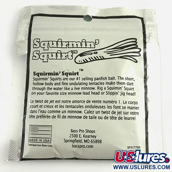 Bass Pro Shops Squermin' Squirts Tube, Blanco Glow, 3.5cm, Glow, #6094