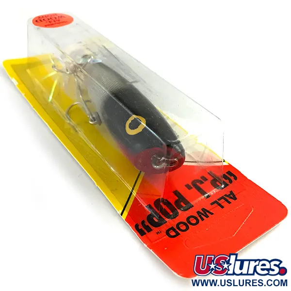 Luhr Jensen P.J.POP Popper madera, Plata / Negro, 17g, manual, #6151
