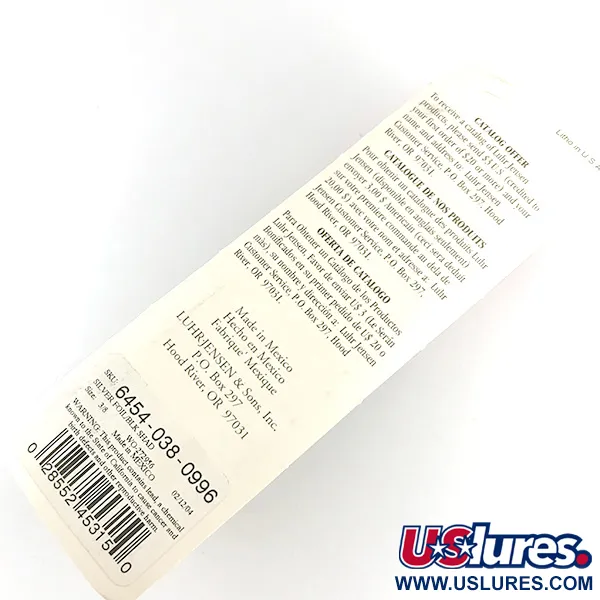 Luhr Jensen P.J.POP Popper madera, Plata / Negro, 17g, manual, #6151