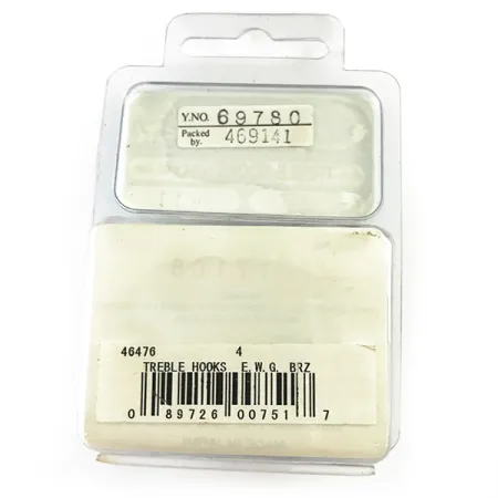 Gamakatsu Treble Hook #4 Anzuelo Triple, Bronce, Diseño EWG, #6258