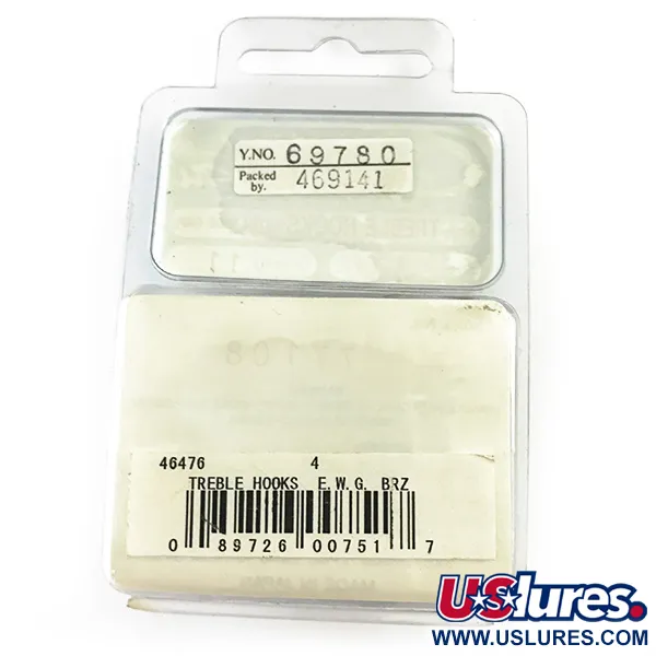 Gamakatsu Treble Hook #4 Anzuelo Triple, Bronce, Diseño EWG, #6258