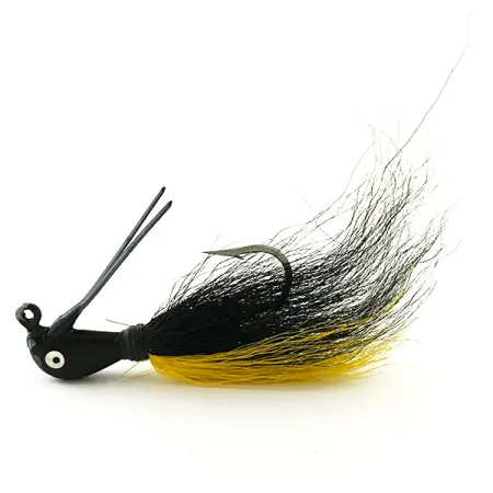 Northland Sting'r Bucktail Jig, Negro/Amarillo, 12g, Ojal Stinger, #6290