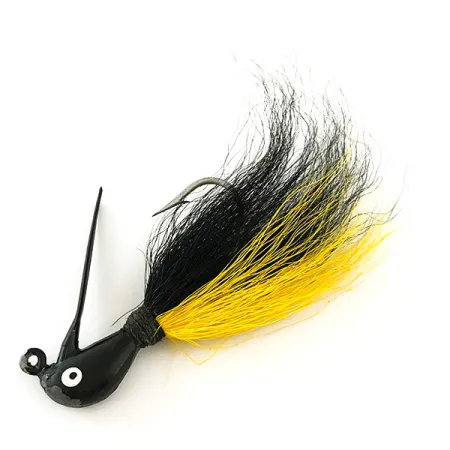 Northland Sting'r Bucktail Jig, Negro/Amarillo, 12g, Ojal Stinger, #6290
