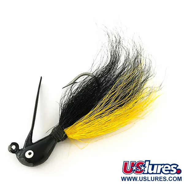 Northland Sting'r Bucktail Jig, Negro/Amarillo, 12g, Ojal Stinger, #6290