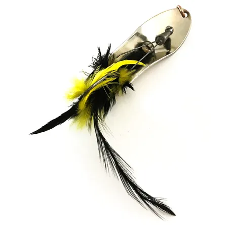 Pflueger Chum Cucharilla, Níquel/Negro/Amarillo, 28g, Antihierbas, #6293