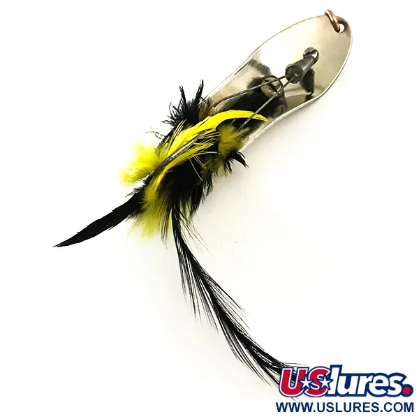Pflueger Chum Cucharilla, Níquel/Negro/Amarillo, 28g, Antihierbas, #6293
